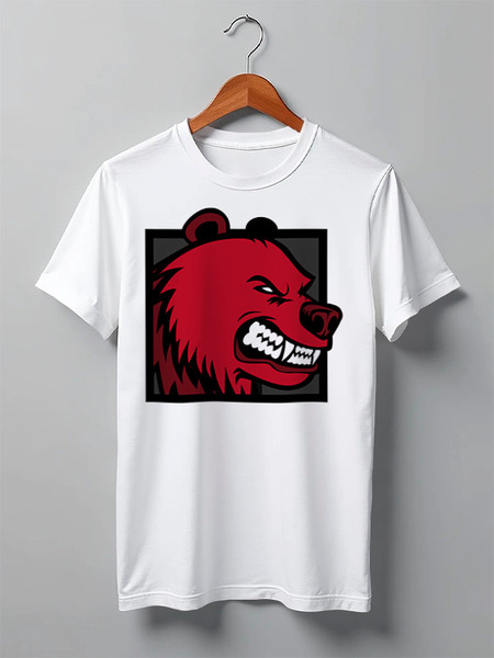 Заказать мужскую футболку в Москве. Футболка классическая RED BEAR от Jimmy Flash - готовые дизайны и нанесение принтов.
