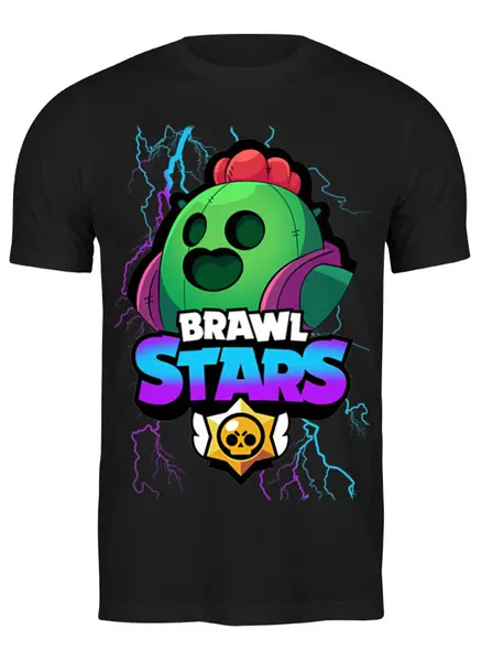 Заказать мужскую футболку в Москве. Футболка классическая Brawl Stars от weeert - готовые дизайны и нанесение принтов.