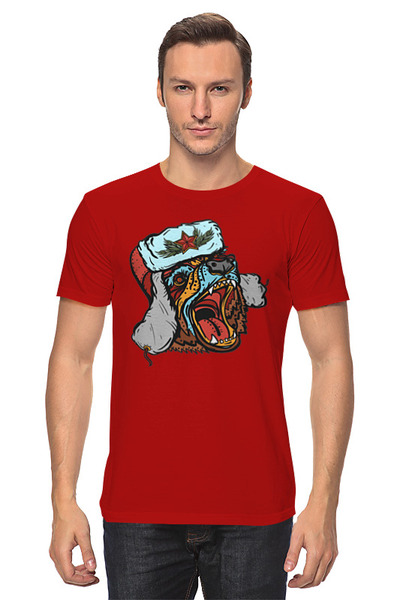 Заказать мужскую футболку в Москве. Футболка классическая Песик от Print design  - готовые дизайны и нанесение принтов.