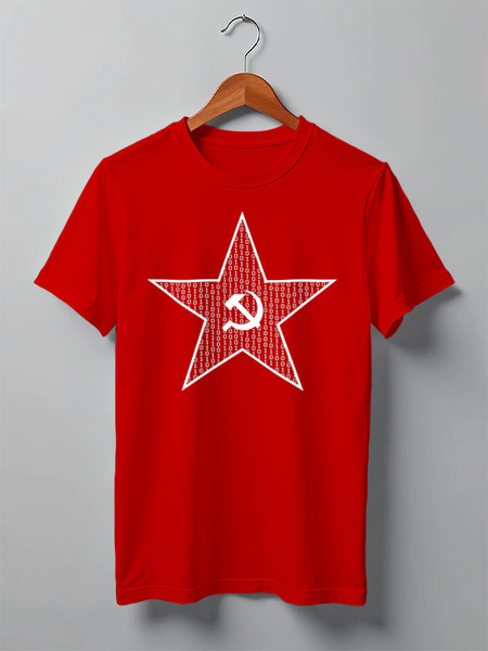 Заказать мужскую футболку в Москве. Футболка классическая Communism will win от Анастасия Шатова - готовые дизайны и нанесение принтов.