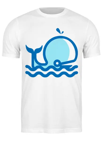 Заказать мужскую футболку в Москве. Футболка классическая Кит на море от fanart - готовые дизайны и нанесение принтов.