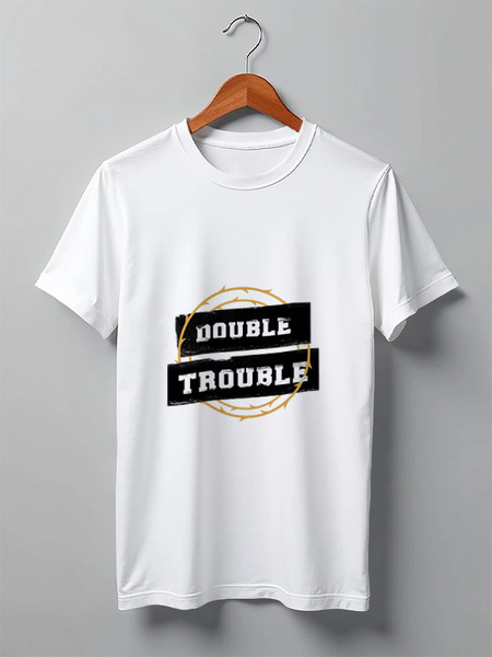Заказать мужскую футболку в Москве. Футболка классическая Double Trouble от go59 - готовые дизайны и нанесение принтов.