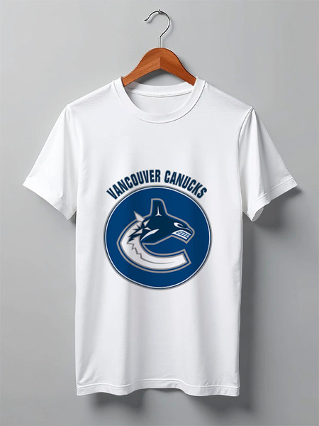 Заказать мужскую футболку в Москве. Футболка классическая Vancouver Canucks от kspsshop - готовые дизайны и нанесение принтов.