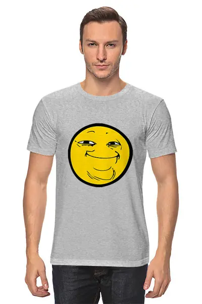 Заказать мужскую футболку в Москве. Футболка классическая Смайлик Йоба от Memepedia - готовые дизайны и нанесение принтов.