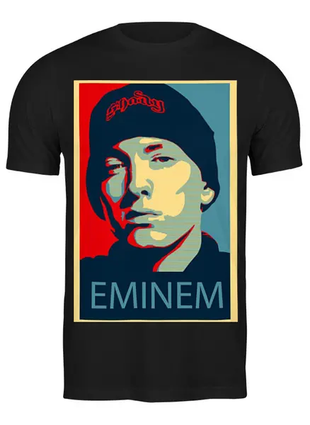 Заказать мужскую футболку в Москве. Футболка классическая Eminem от mrmaximus - готовые дизайны и нанесение принтов.