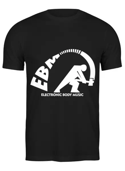 Заказать мужскую футболку в Москве. Футболка классическая EBM / Electronic Body Music от OEX design - готовые дизайны и нанесение принтов.