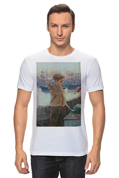 Заказать мужскую футболку в Москве. Футболка классическая Юнга (Адольфо Гиард) от trend - готовые дизайны и нанесение принтов.