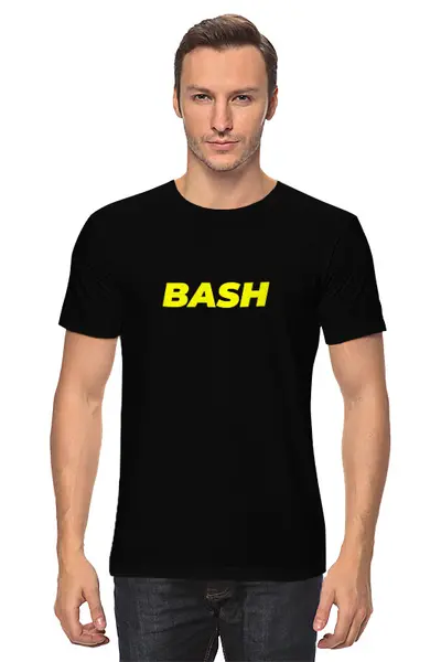 Заказать мужскую футболку в Москве. Футболка классическая BASH by CRUNCHER от Андрей Кравцов - готовые дизайны и нанесение принтов.