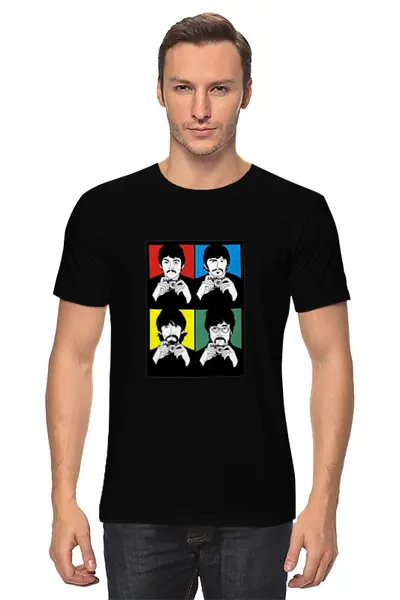 Заказать мужскую футболку в Москве. Футболка классическая Beatles от Виктор Гришин - готовые дизайны и нанесение принтов.