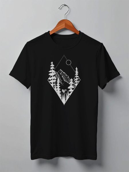 Заказать мужскую футболку в Москве. Футболка классическая Minimal Moon от oneredfoxstore@gmail.com - готовые дизайны и нанесение принтов.