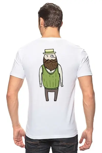 Заказать мужскую футболку в Москве. Футболка классическая Джентльмен с моноклем от merion_merion - готовые дизайны и нанесение принтов.