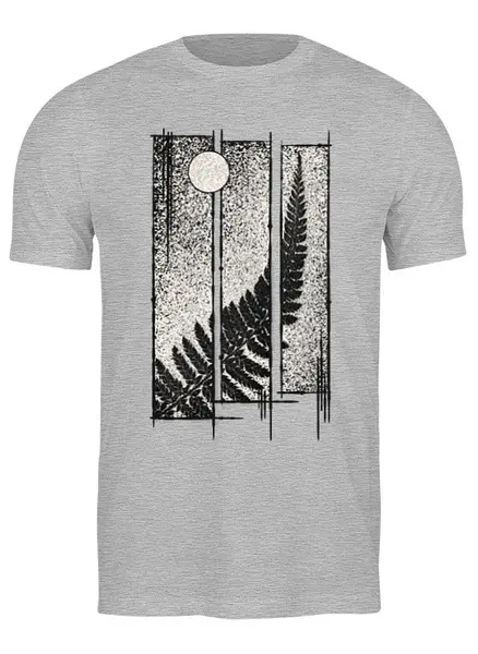 Заказать мужскую футболку в Москве. Футболка классическая Moon Fern от oneredfoxstore@gmail.com - готовые дизайны и нанесение принтов.