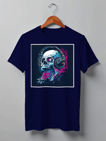 Заказать мужскую футболку в Москве. Футболка классическая skull от Никита Коледенков - готовые дизайны и нанесение принтов.