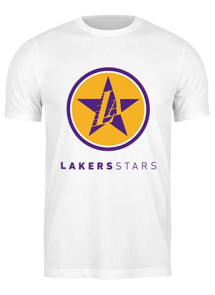 Заказать мужскую футболку в Москве. Футболка классическая Lakers Stars от skynatural - готовые дизайны и нанесение принтов.