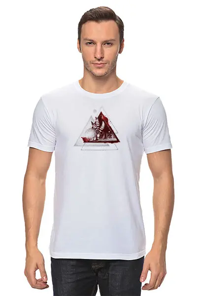 Заказать мужскую футболку в Москве. Футболка классическая Forest Minimalist от oneredfoxstore@gmail.com - готовые дизайны и нанесение принтов.