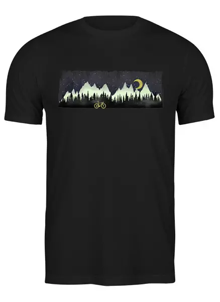 Заказать мужскую футболку в Москве. Футболка классическая Moon and Bike от oneredfoxstore@gmail.com - готовые дизайны и нанесение принтов.