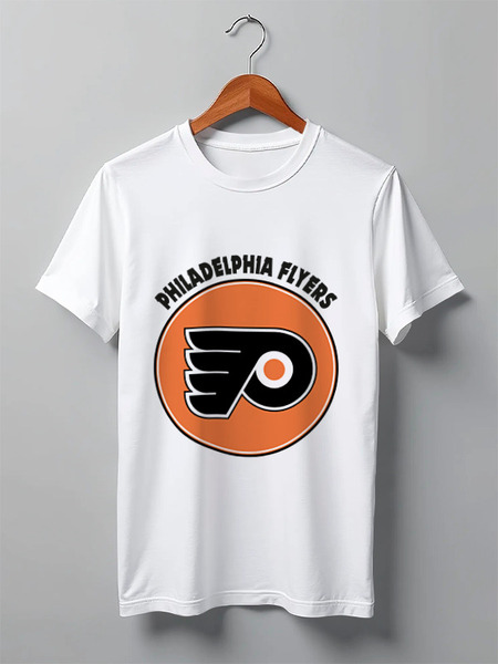 Заказать мужскую футболку в Москве. Футболка классическая Philadelphia Flyers от kspsshop - готовые дизайны и нанесение принтов.