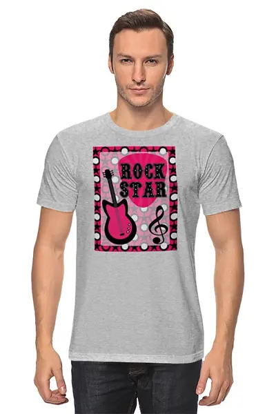Заказать мужскую футболку в Москве. Футболка классическая Rock Star от Leichenwagen - готовые дизайны и нанесение принтов.