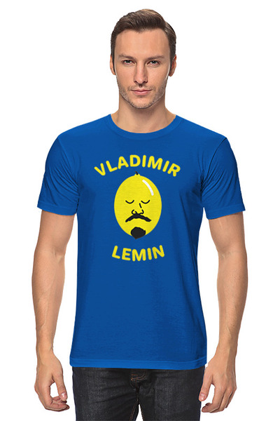 Заказать мужскую футболку в Москве. Футболка классическая Vladimin Lemin от skynatural - готовые дизайны и нанесение принтов.