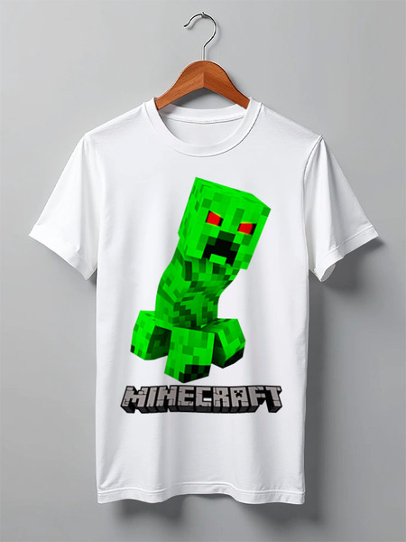 Заказать мужскую футболку в Москве. Футболка классическая MINECRAFT CREEPER от weeert - готовые дизайны и нанесение принтов.