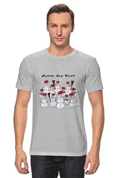 Заказать мужскую футболку в Москве. Футболка классическая С Новым годом от Sofia  - готовые дизайны и нанесение принтов.