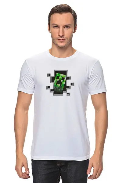 Заказать мужскую футболку в Москве. Футболка классическая Minecraft Creeper от Willy Isaac - готовые дизайны и нанесение принтов.