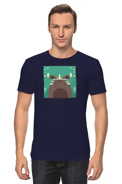 Заказать мужскую футболку в Москве. Футболка классическая Bear Here от oneredfoxstore@gmail.com - готовые дизайны и нанесение принтов.