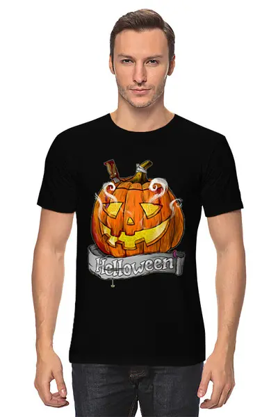 Заказать мужскую футболку в Москве. Футболка классическая Хэллоуин от Антон Величко - готовые дизайны и нанесение принтов.