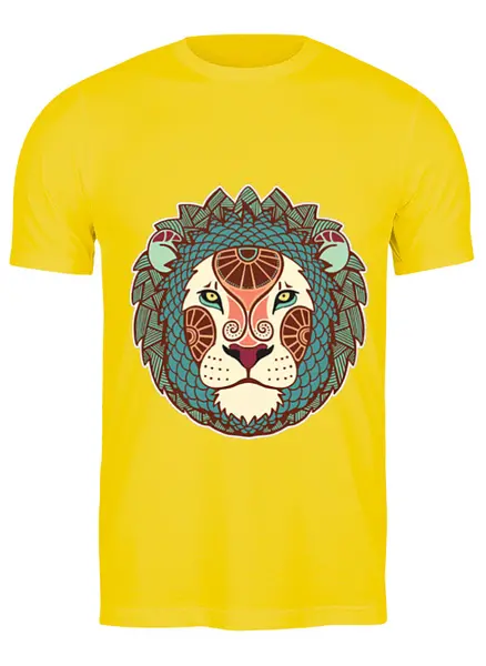 Заказать мужскую футболку в Москве. Футболка классическая Гламурный лев от rusal - готовые дизайны и нанесение принтов.
