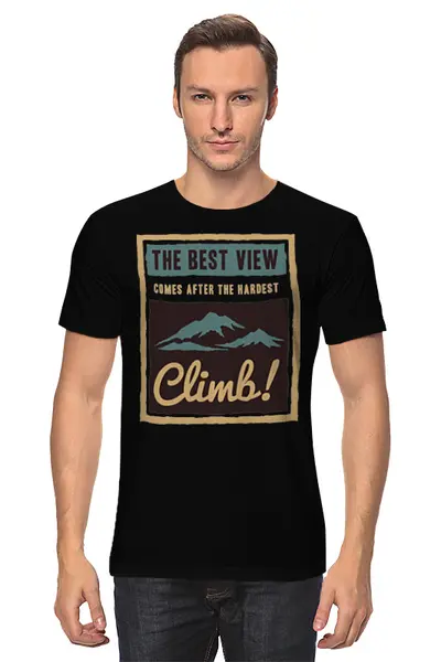 Заказать мужскую футболку в Москве. Футболка классическая Mountains от oneredfoxstore@gmail.com - готовые дизайны и нанесение принтов.