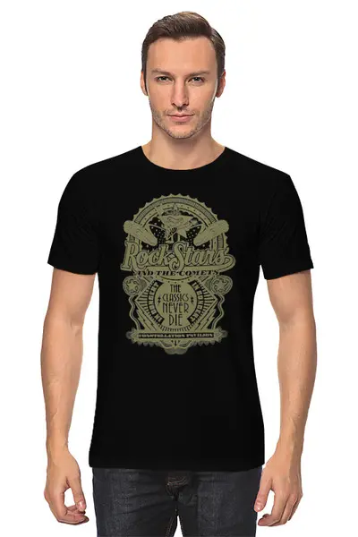 Заказать мужскую футболку в Москве. Футболка классическая Рок музыка   от T-shirt print  - готовые дизайны и нанесение принтов.