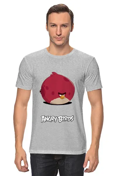 Заказать мужскую футболку в Москве. Футболка классическая angry birds от denis01001 - готовые дизайны и нанесение принтов.