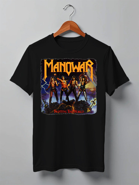 Заказать мужскую футболку в Москве. Футболка классическая Manowar Band от Leichenwagen - готовые дизайны и нанесение принтов.
