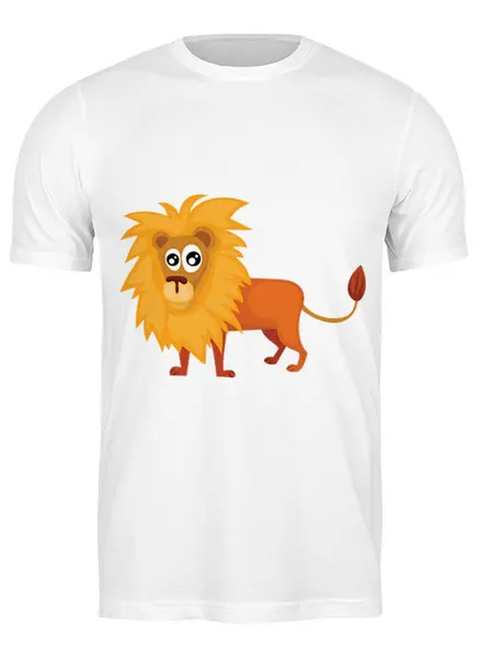 Заказать мужскую футболку в Москве. Футболка классическая Лев (Lion) от Zamula - готовые дизайны и нанесение принтов.