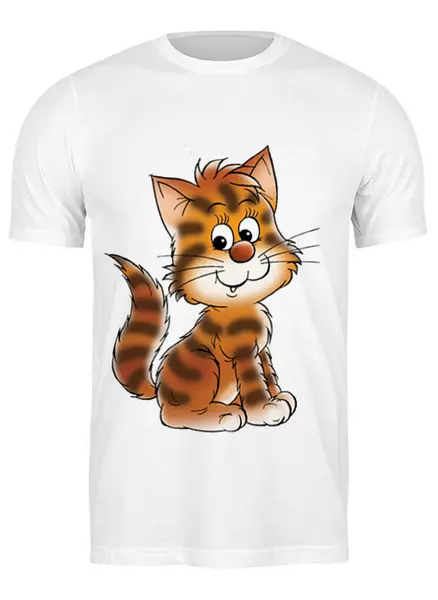 Заказать мужскую футболку в Москве. Футболка классическая котенок от nastays - готовые дизайны и нанесение принтов.