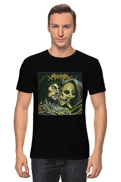 Заказать мужскую футболку в Москве. Футболка классическая  Sarcofago death metal band от Leichenwagen - готовые дизайны и нанесение принтов.