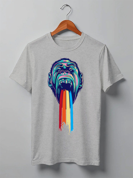 Заказать мужскую футболку в Москве. Футболка классическая Rainbow monkey от YellowCloverShop - готовые дизайны и нанесение принтов.