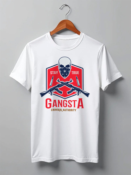 Заказать мужскую футболку в Москве. Футболка классическая GANGSTA от balden - готовые дизайны и нанесение принтов.