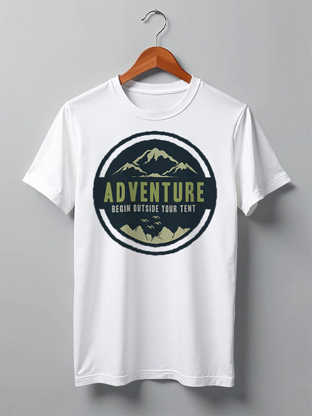 Заказать мужскую футболку в Москве. Футболка классическая Mountains от oneredfoxstore@gmail.com - готовые дизайны и нанесение принтов.