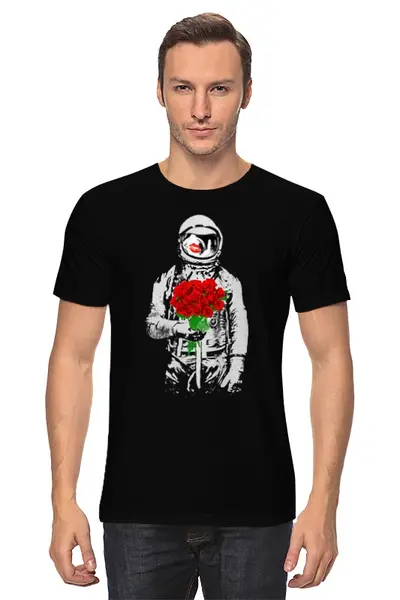 Заказать мужскую футболку в Москве. Футболка классическая Букет красных роз от printik - готовые дизайны и нанесение принтов.