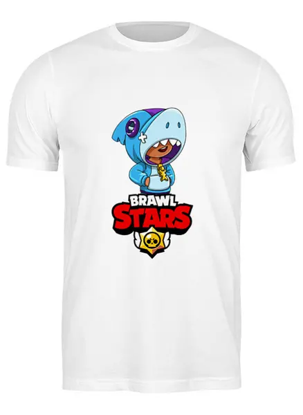 Заказать мужскую футболку в Москве. Футболка классическая BRAWL STARS LEON от geekbox - готовые дизайны и нанесение принтов.