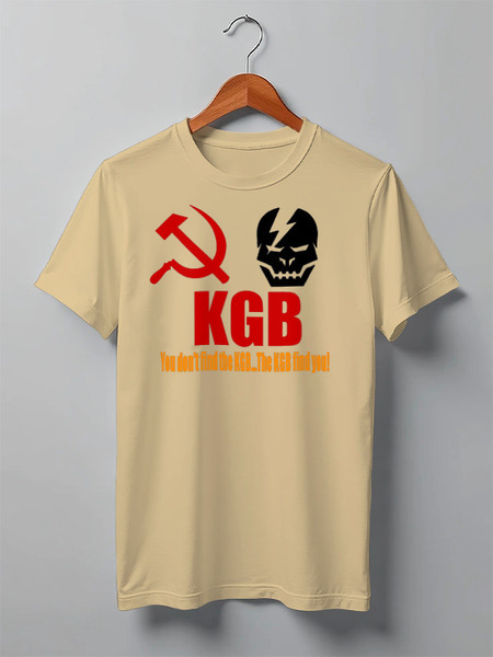 Заказать мужскую футболку в Москве. Футболка классическая KGB Russia от Leichenwagen - готовые дизайны и нанесение принтов.