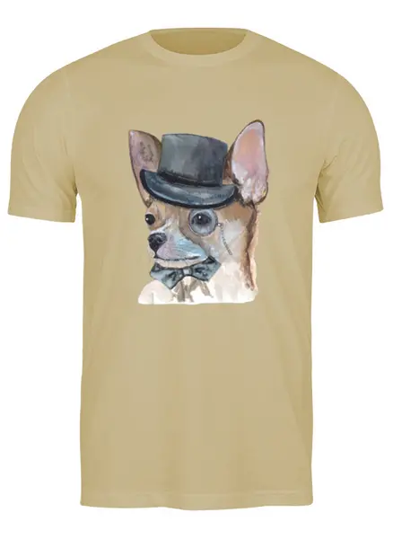 Заказать мужскую футболку в Москве. Футболка классическая чихуа собака  от juliafast77 - готовые дизайны и нанесение принтов.
