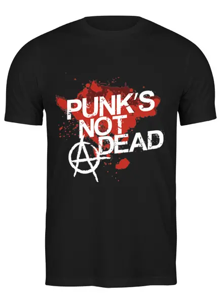 Заказать мужскую футболку в Москве. Футболка классическая Punks not dead от Djimas Leonki - готовые дизайны и нанесение принтов.