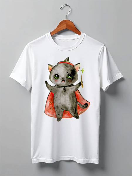 Заказать мужскую футболку в Москве. Футболка классическая Cats Here от oneredfoxstore@gmail.com - готовые дизайны и нанесение принтов.