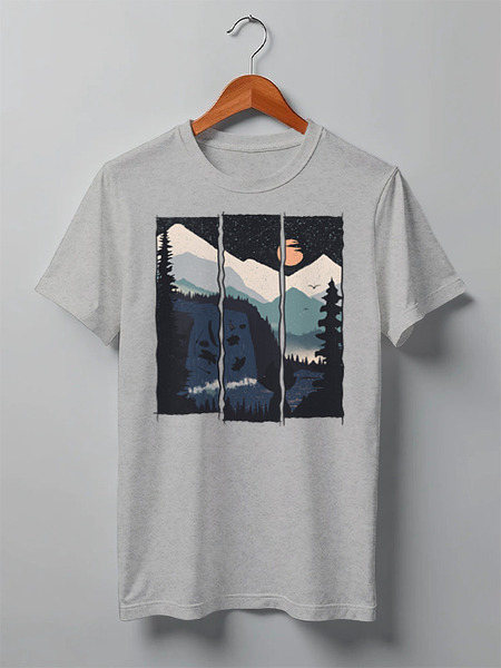 Заказать мужскую футболку в Москве. Футболка классическая Waterfall от oneredfoxstore@gmail.com - готовые дизайны и нанесение принтов.