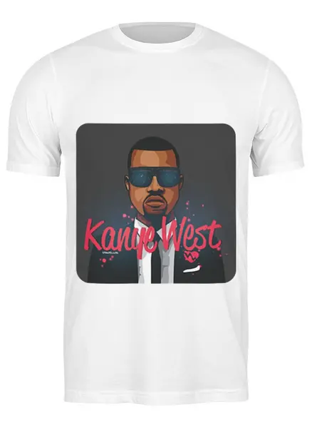 Заказать мужскую футболку в Москве. Футболка классическая Kanye West от mrmaximus - готовые дизайны и нанесение принтов.