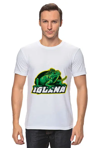 Заказать мужскую футболку в Москве. Футболка классическая Игуана от acidhouses - готовые дизайны и нанесение принтов.