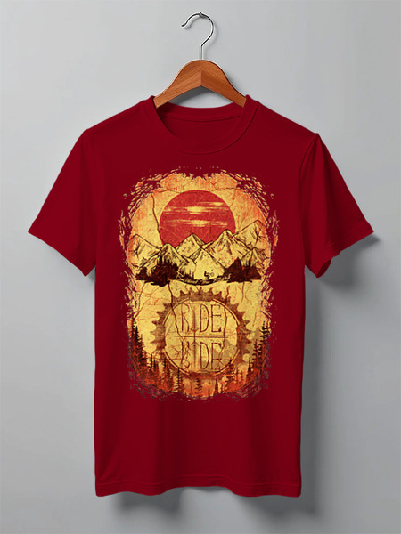 Заказать мужскую футболку в Москве. Футболка классическая Mountain Bike от oneredfoxstore@gmail.com - готовые дизайны и нанесение принтов.