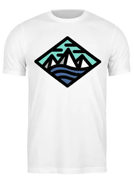 Заказать мужскую футболку в Москве. Футболка классическая Mountains от oneredfoxstore@gmail.com - готовые дизайны и нанесение принтов.
